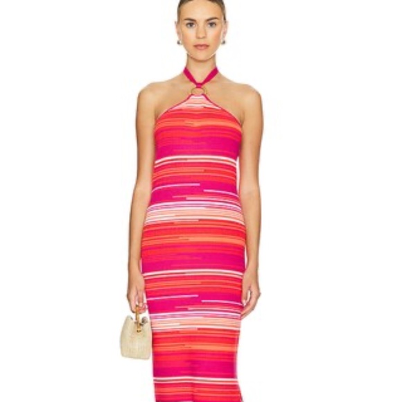 525 Emmy Halter Maxi Dress in Raspberry Sorbet Multi - Picture 1 of 8